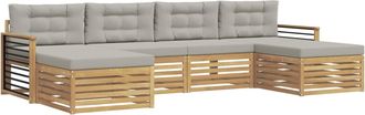 vidaXL Conjunto De Sof&aacute;s De Exterior 6 Uds. Blanco Y Gris Claro Vidaxl