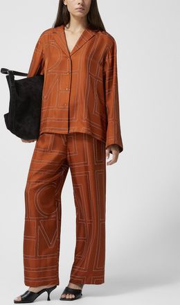 Toteme Tote Bagme - Womens Monogrammed silk twill pyjama pant