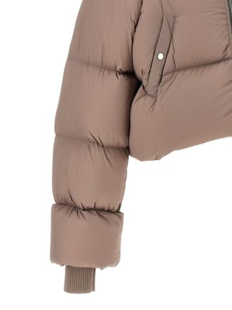 Rick Owens Funnel Neck Cropped Down Jacket - Taupe