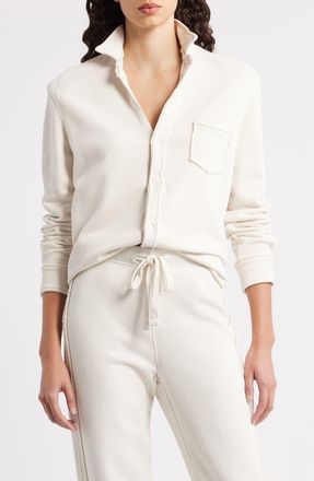 Frank & Eileen Eileen Relaxed Terry Button-Up Shirt in Vintage White at Nordstrom, Size X-Large