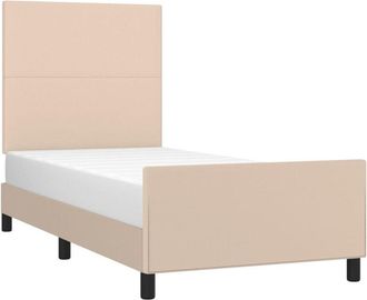 vidaXL Vidaxl - Estructura Cama Sin Colch&oacute;n Cuero Sint&eacute;tico Capuchino 90x200 Cm