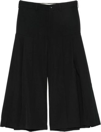 Comme Des Gar&ccedil;ons Wollen broek met wijde pijpen - Dames - Broeken - Zwart - Maat: S Wol