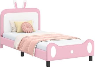 vidaXL Cama Para Ni&ntilde;os Con Cabecero Con Cabecera Rosa 90 X 190 Cm Pu Vidaxl