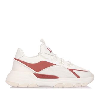 Lavair Mens Creator Evo Trainers in White red Leather - Size UK 12