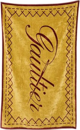 Jean Paul Gaultier Accessoires, Heren, Veelkleurig, ONE Size, Katoen, Jacquard Border Strandlaken