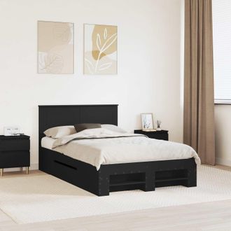 vidaXL Struttura Del Letto Nero 137 X 203 Cm Legno Ingegnerizzato Vidaxl
