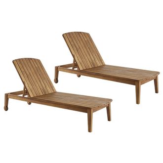 Miliboo Miliboo - Set De 2 Tumbonas De Acacia Maciza Canopee