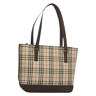 Burberry Pre-owned Tote Bags, female, Beige, Size: ONE SIZE Pre-owned Canvas Tote