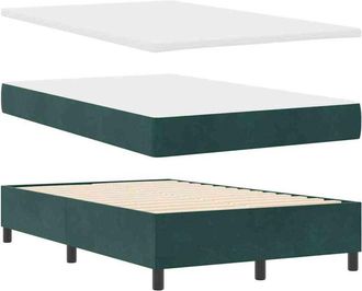 vidaXL Vidaxl - Cama Tipo Box Spring Verde Oscuro 120 X 200 Cm Terciopelo