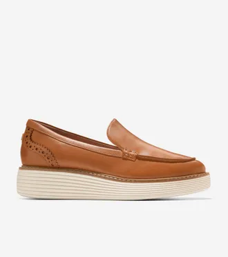 Cole Haan Womens &Oslash;riginal Grand Platform Venetian Loafers - Brown Size 6.5