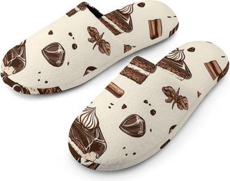 Generic Chocolate Coffee Buttercream Cake Mens House Slippers Slip Indoor Slipper On Shoes Warm Outdoor