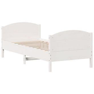 vidaXL Estructura De Cama Sin Colch&oacute;n Madera Maciza Blanca 75x190 Cm Vidaxl