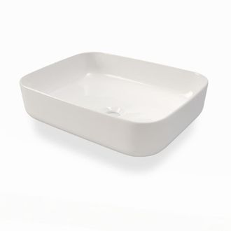 Aquadesign Lavabo sobre encimera blanco en cer&aacute;mica