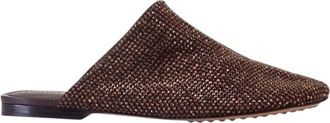 Bottega Veneta Brown Rhinestone Slippers