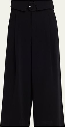 Cinq &agrave; Sept Lorena Belted Drapey Crepe Pants