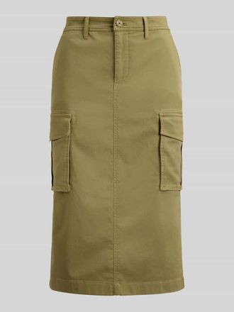 Lauren Ralph Lauren Schmaler Midi-Rock aus Baumwoll-Mix in Khaki, Gr&ouml;&szlig;e 36