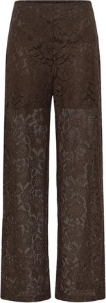 Ichi Wijde broek - Dames - Wijde Broeken - Bruin - L - Broeken