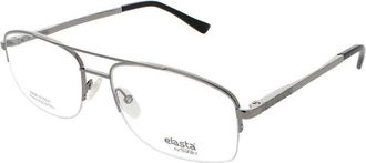 Elasta Mens Gunmetal Rectangular Eyeglass Frames E 7246
