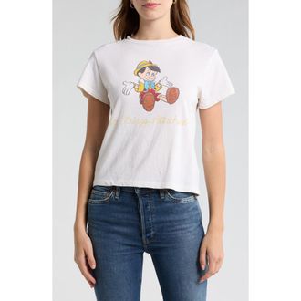 Re/Done x Disney Classic Pinocchio Graphic T-Shirt in Vintage White at Nordstrom, Size X-Small