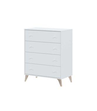 F.R.S. Comoda Con 4 Cajones Para Dormitorio Liss En Color Blanco Artik, 77,5 Cm (ancho) X 95 Cm (alto) X 40 Cm (fondo)
