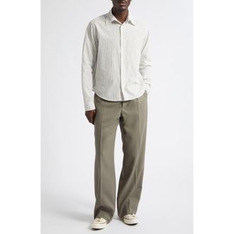 Second/Layer Sherman Stripe Cotton Button-Up Shirt at Nordstrom, Size Xx-Large