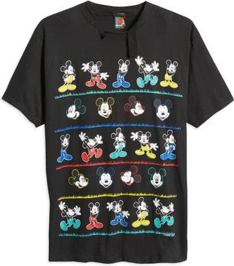 Disney Unisex Secondhand Ripped Mickey Mouse Graphic Tee in Black at Nordstrom, Size Large