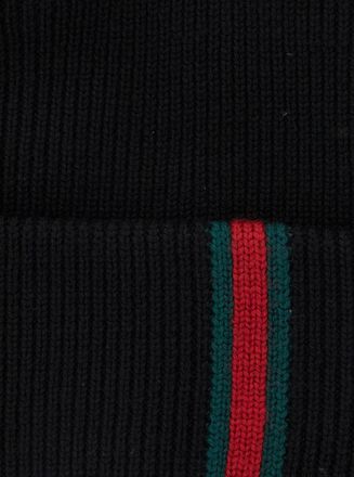 Gucci Mens Beanie Wool Black Hat