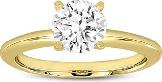 LuvMyJewelry Sabine 14K Yellow Gold Round Cut Lab Grown Diamond Solitaire Engagement Ring - 2 Ct