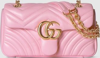 Gucci GG Marmont Small Shoulder Bag, Pink, Leather