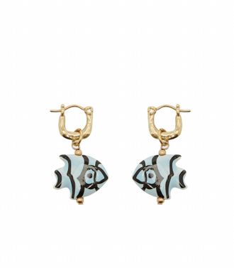 Alemais Womens Calypso Ceramic Fish Earring In Gold