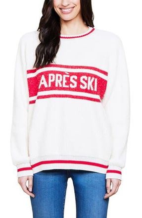 Barefoot Dreams CozyChic Apr&eacute;s Ski Sweater in Cream/Americana Red at Nordstrom Rack, Size 3