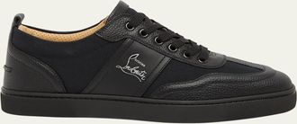 Christian Louboutin Mens Retero Canvas and Leather Low-Top Sneakers