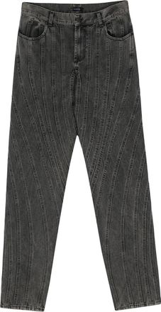 MUGLER panelled jeans - unisex - Polyester/Cotton/Organic Cotton - 30 - Black
