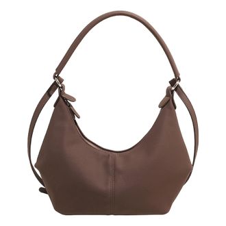 Generic PU Leather Shoulder Bag Large Dumpling Bag Fashion Handbag for Women (Coffee) (Coffee)