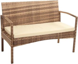 Wanderlust Deco Banco de ratán color gris 110x55x85