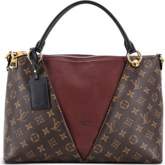 Louis Vuitton V Tote Monogram Canvas and Leather MM shoulder bag - women - Fabric/Leather - One Size - Brown