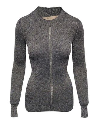 Christopher Kane Metallic Knitted Top in Silver Viscose