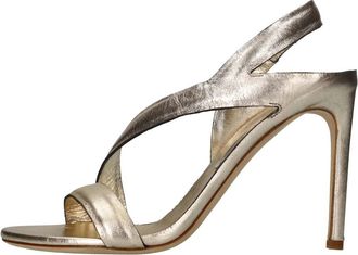 Del Carlo 10931 Mirrorpirite - Dames - Sandalen met hakken - Grijs - 38 1/2 EU - Leer - Schoenen