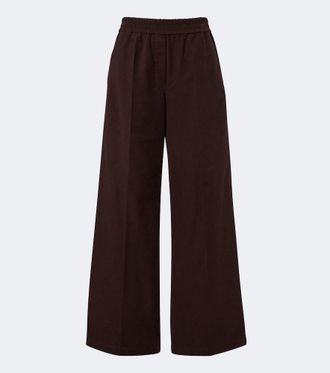 Brunello Cucinelli Pantalones anchos de algod&oacute;n