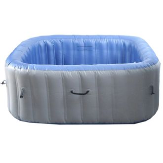 Hhg [nunca Usado] Torbellino Hhg-362, Piscina De Recambio 5 Personas, Interior/exterior Hinchable Pvc Laminado, Cuadrado 180cm, Gris-azul