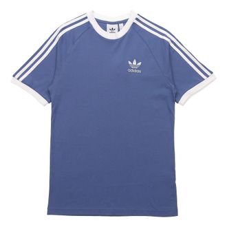 adidas originals MENS 3-stripes Logo Printed Sports Short Sleeve Blue GN3501