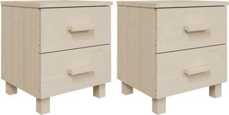 vidaXL Vidaxl - Mesitas noche 2 uds hamar pino macizo marrón miel 40x35x44,5 cm