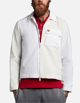Lyle & Scott Mens Lyle and Scott Mens Jacket Overshirt Regular Fit Full Zip Casual Cotton White - Size: 42/Regular
