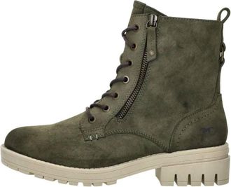 Mustang Veterschoenen Hoog - Dames - Veterlaarzen - Groen - 37 EU - Schoenen