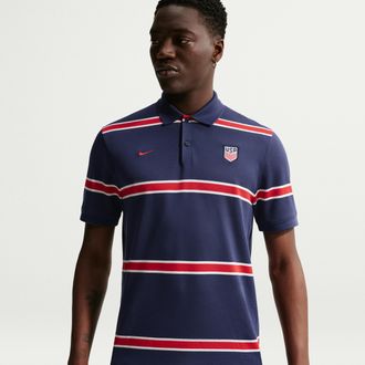 Nike USMNT The Nike Mens Polo Nike Mens Dri-FIT Soccer Polo in Blue | IB6216-410
