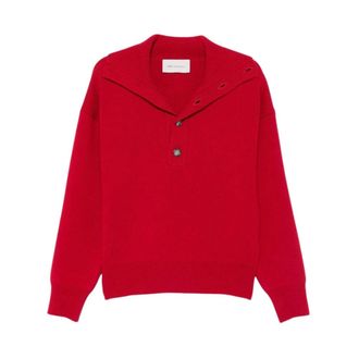 Ami Truien & Vesten, Dames, Rood, S, Wol, Wol trui met col