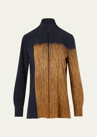 Akris Oro Lienzo Silk Crepe Tunic Blouse
