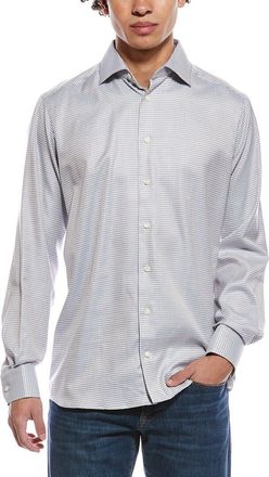 Eton Check Melange Signature Twill Contemporary Fit Shirt