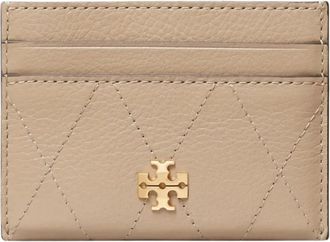 Tory Burch Charlie Quilted Card Case - Dames - Portefeuilles - Beige - ONE Size - Accessoires