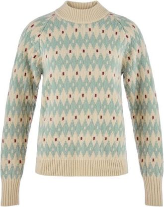 Fj&auml;llr&auml;ven &Ouml;vik Jacquard Knit Wollpullover f&uuml;r Damen | beige